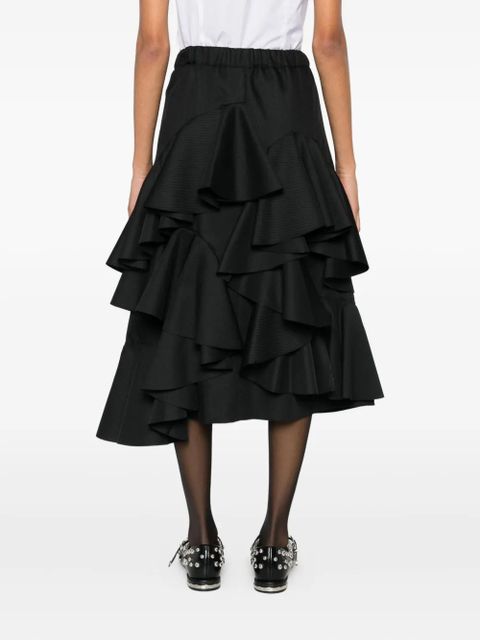 Comme Des Garçons ruffled midi skirt - Black