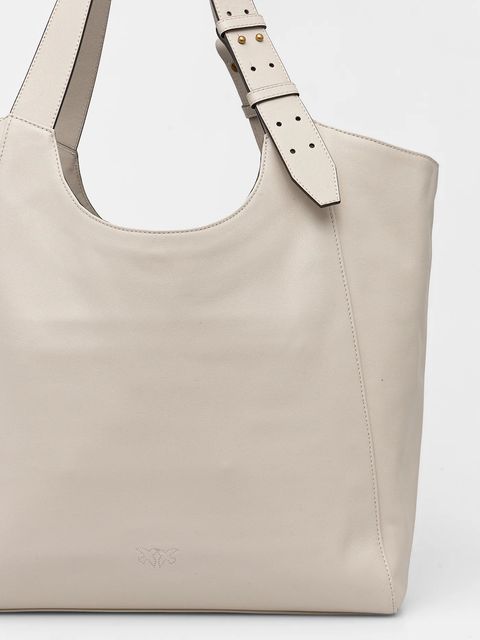 Pinko torebka skórzana kolor beżowy 105360 A0QO