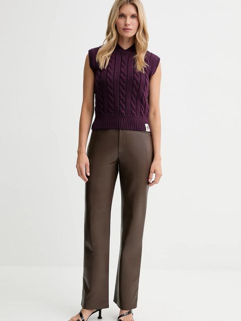 Bally kamizelka wełniana damski kolor fioletowy ciepły WKN0AN - zdjęcie produktu nr 2