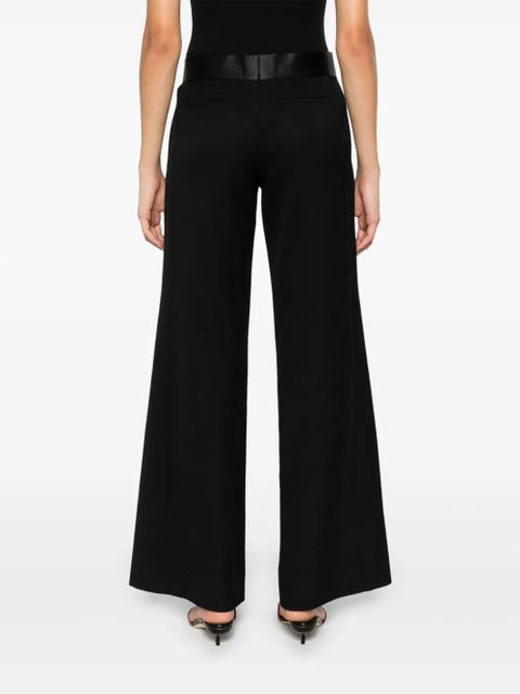 Victoria Beckham satin-trim trousers - Black