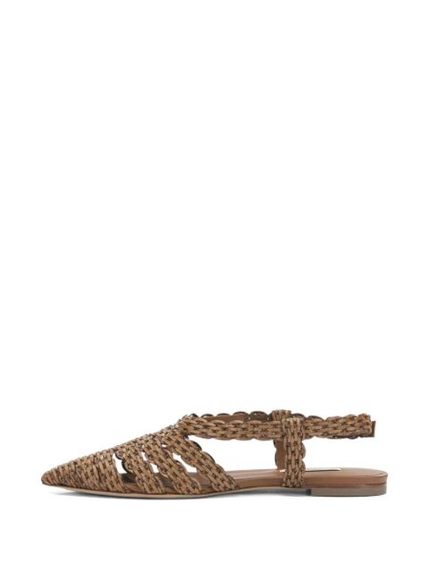 Casadei Avenida woven leather flat pumps - Brown