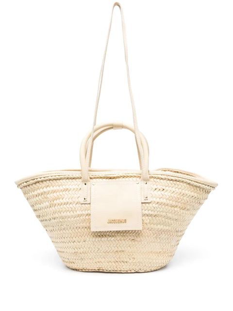Jacquemus Le Panier Soli raffia tote bag - Neutrals - zdjęcie produktu nr 1