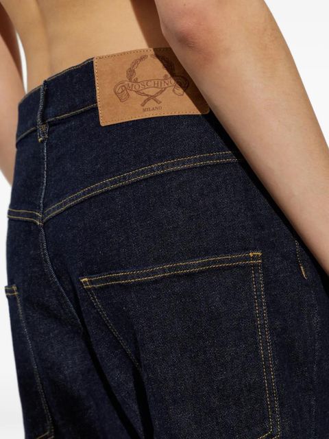 Moschino heart-cut-out frayed jeans - Blue