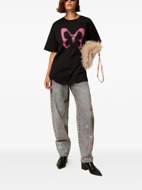 TWINSET Myfo embroidered barrel jeans - Grey - zdjęcie produktu nr 2