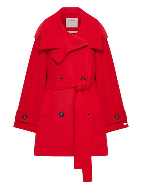 Sportmax belted double-breasted trench coat - Red - zdjęcie produktu nr 1