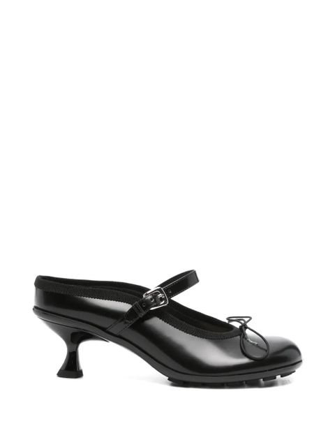 Simone Rocha polished-leather bow mules - Black - zdjęcie produktu nr 1