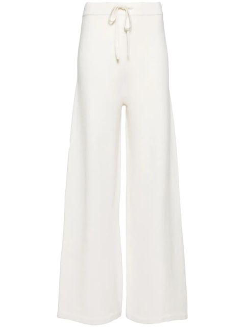 Yves Salomon wide-leg knitted trousers - White - zdjęcie produktu nr 1