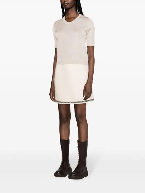 Moncler logo-patch short-sleeve jumper - Neutrals