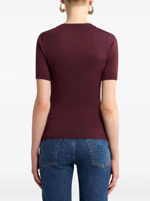 ETRO floral-jacquard top - Red