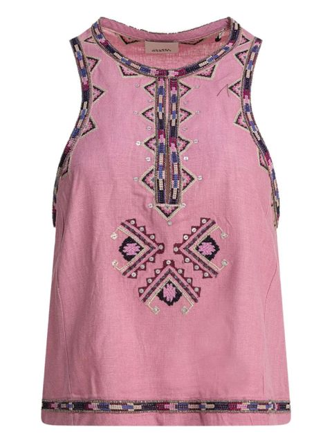 ISABEL MARANT embroidered sleeveless tank top - Pink - zdjęcie produktu nr 1