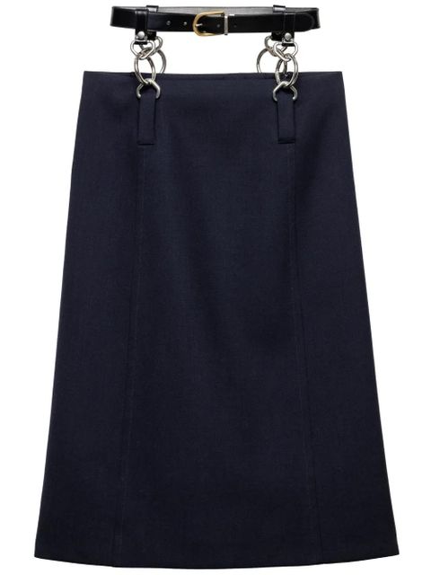 Prada rush stitch belted midi skirt - Blue - zdjęcie produktu nr 1