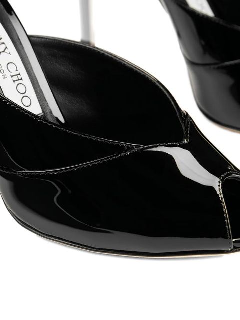 Jimmy Choo 100mm Brigitte peep-toe mules - Black