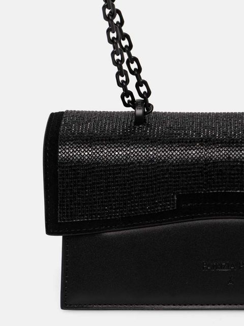 Patrizia Pepe torebka skórzana kolor czarny