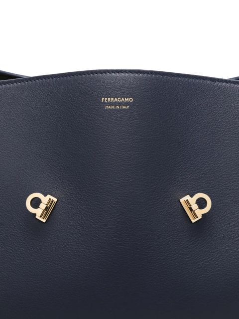 Ferragamo medium Hug buckle leather shoulder bag - Blue