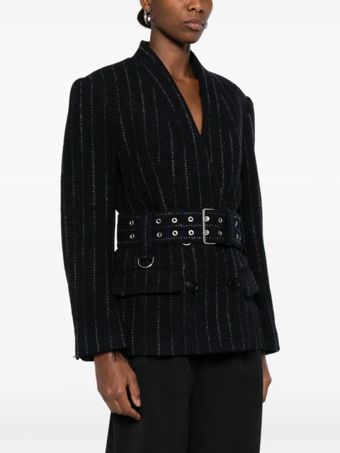 ISABEL MARANT pinstripe belted blazer - Blue - zdjęcie produktu nr 2
