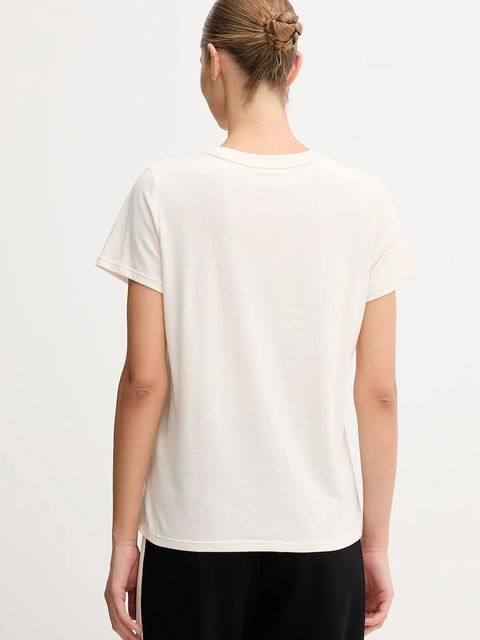 Dkny t-shirt bawełniany damski kolor beżowy DP5T1364 - zdjęcie produktu nr 2