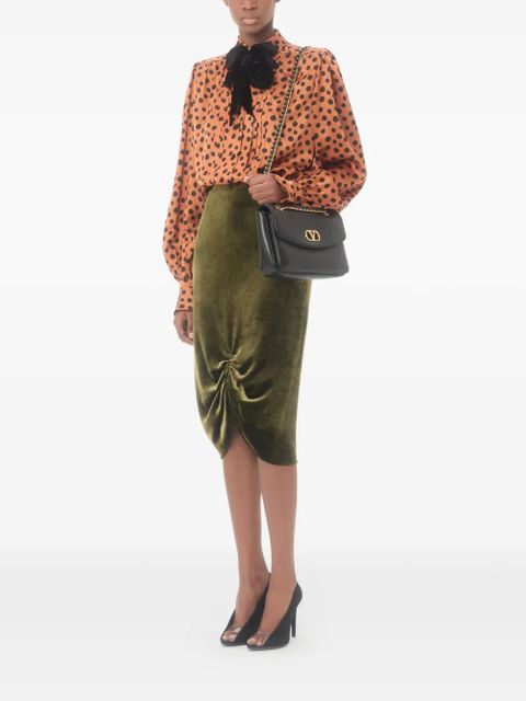 Valentino Garavani crepe satin shirt with Plus de Pois Dalmata print - Orange - zdjęcie produktu nr 2