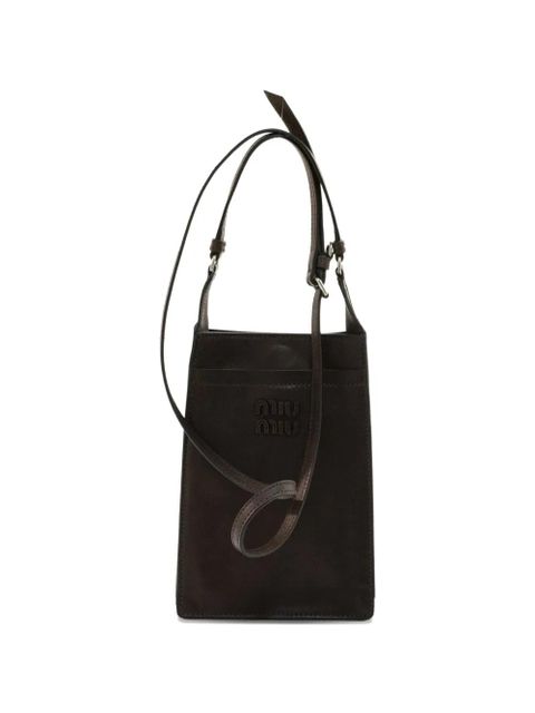 Miu Miu logo phone bag - Brown - zdjęcie produktu nr 1
