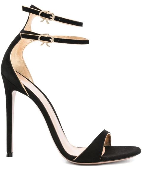 Gianvito Rossi 115mm Victorine double-buckle stiletto sandals - Black - zdjęcie produktu nr 1