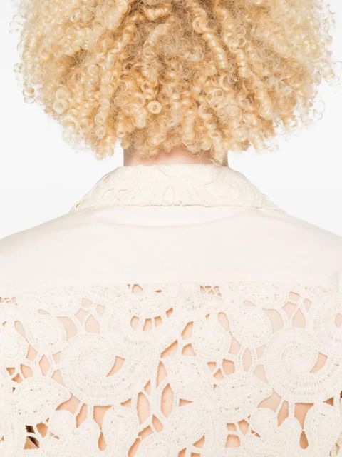 Moncler floral macramé shirt - Neutrals