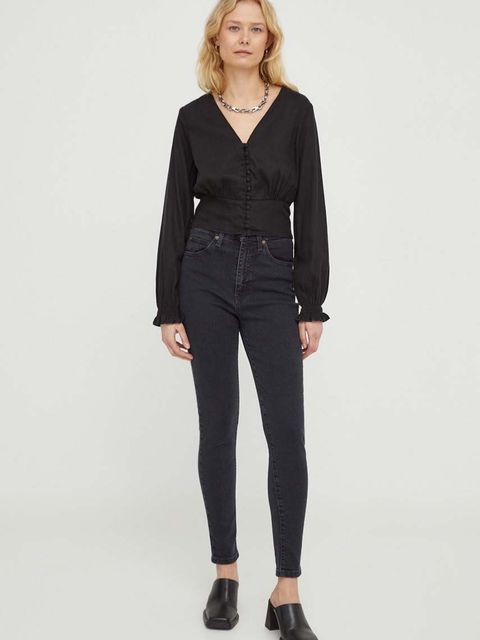 Levi's jeansy RETRO HIGH SKINNY damskie kolor czarny - zdjęcie produktu nr 2