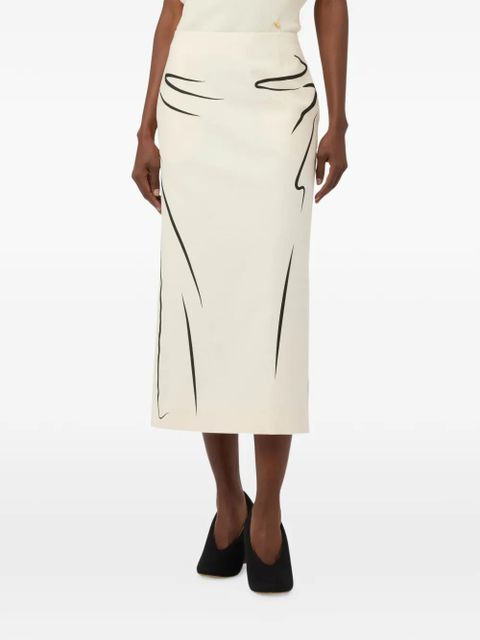 Moschino printed cotton midi skirt - White - zdjęcie produktu nr 2