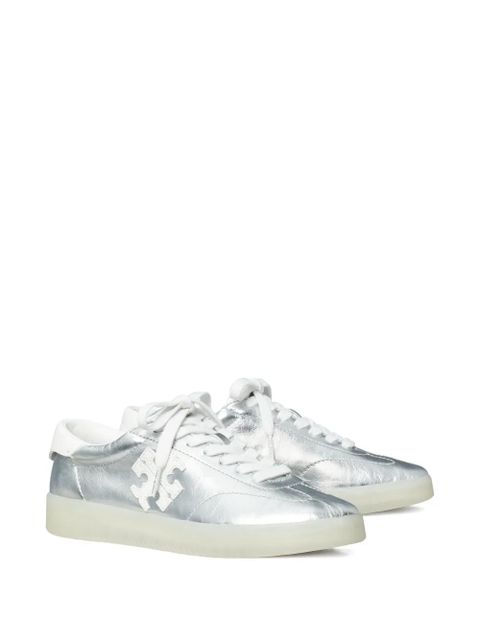 Tory Burch Phoenix metallic-leather sneakers - Silver - zdjęcie produktu nr 2