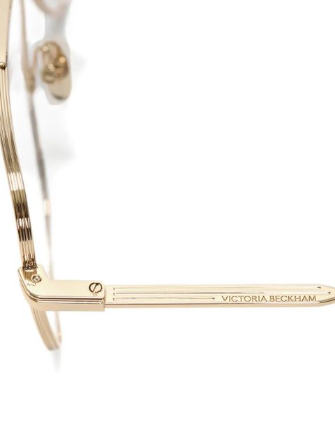 Victoria Beckham double-bridge square-frame glasses - Gold
