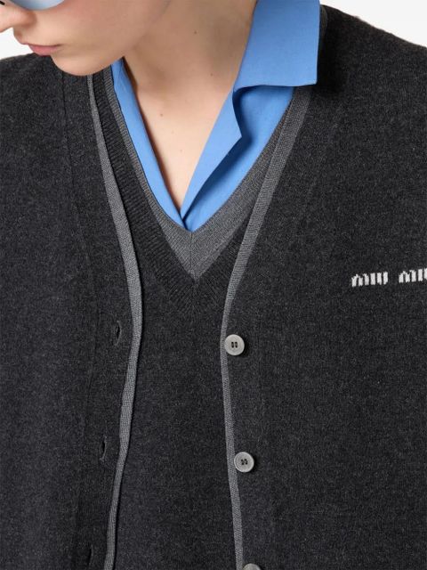 Miu Miu v-neck cardigan - Grey