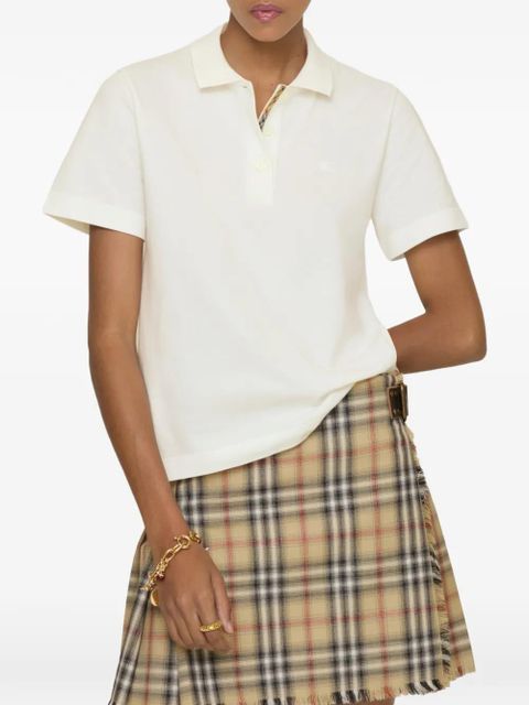 Burberry logo-embroidered polo top - White