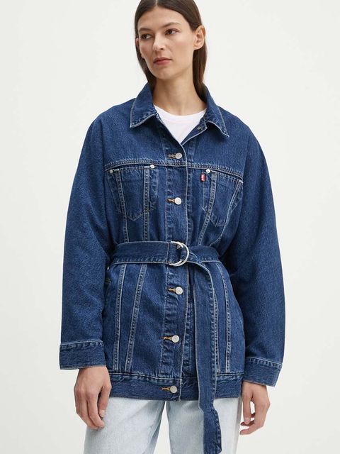 Levi's kurtka jeansowa damska kolor granatowy przejściowa oversize A9368