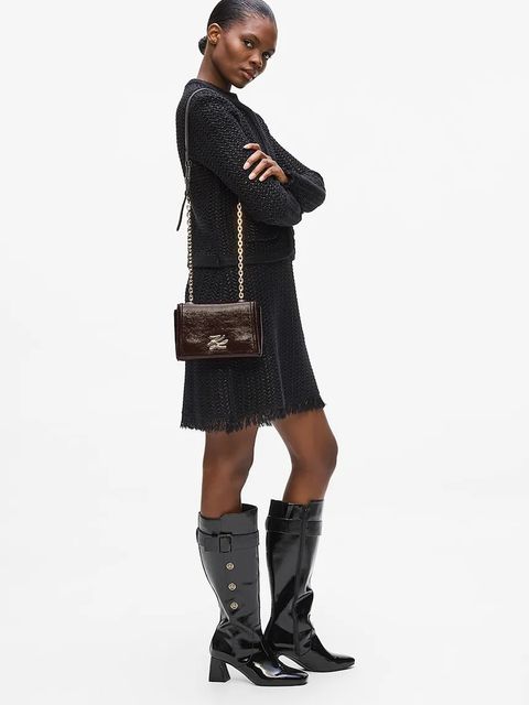 Karl Lagerfeld torebka skórzana K/AUTOGRAPH kolor bordowy A4W30106