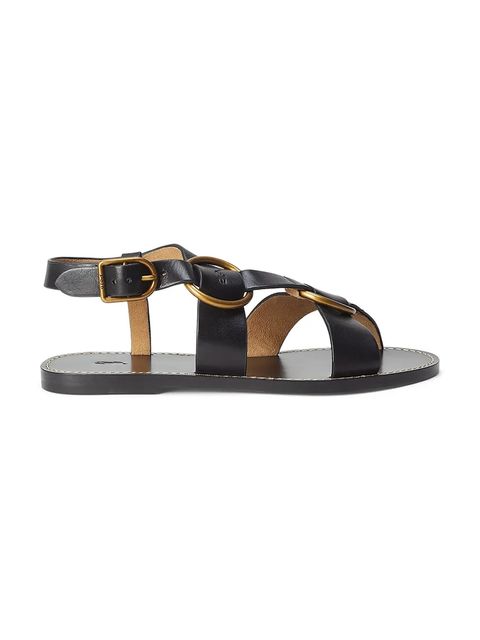 Polo Ralph Lauren sandały skórzane Plo Rng Sandal damskie kolor czarny 818923266002 - zdjęcie produktu nr 1