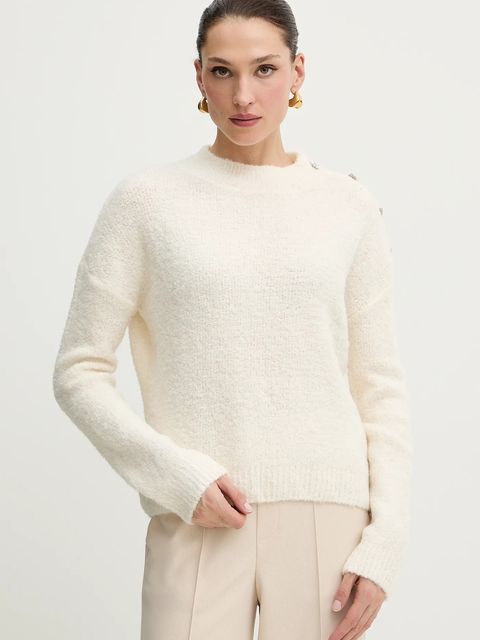 Morgan sweter z domieszką wełny MBULLE damski kolor beżowy MBULLE - zdjęcie produktu nr 1