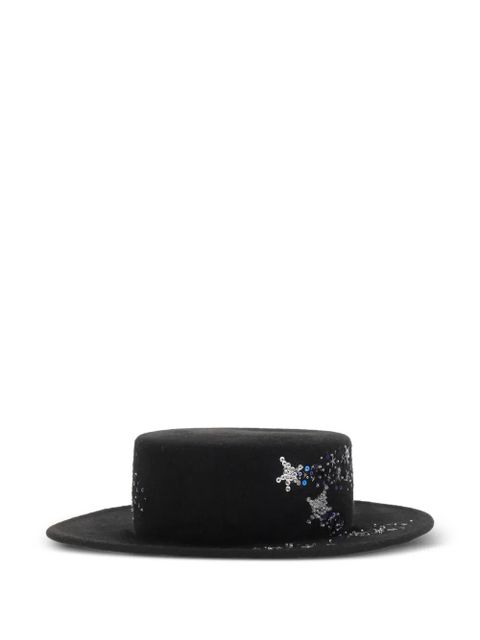 Ruslan Baginskiy wide-brim sequin-embellished hat - Black - zdjęcie produktu nr 2