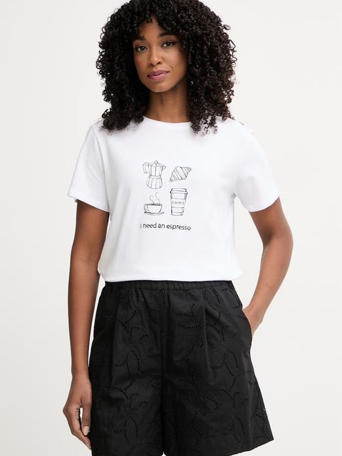 Marella T-shirt damski bawełniany z elastanem Emme by Marella - zdjęcie produktu nr 1