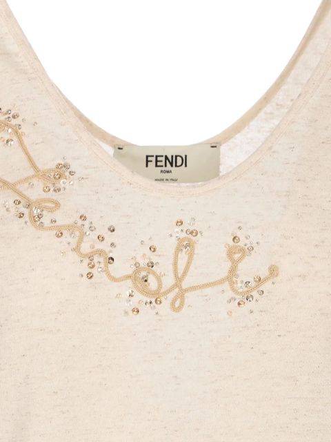 FENDI embellished tank top - Neutrals - zdjęcie produktu nr 2
