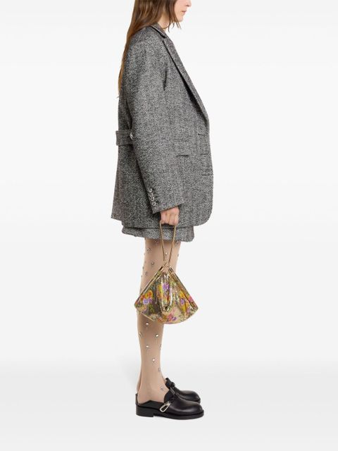 Rabanne herringbone-pattern wool blazer - Black