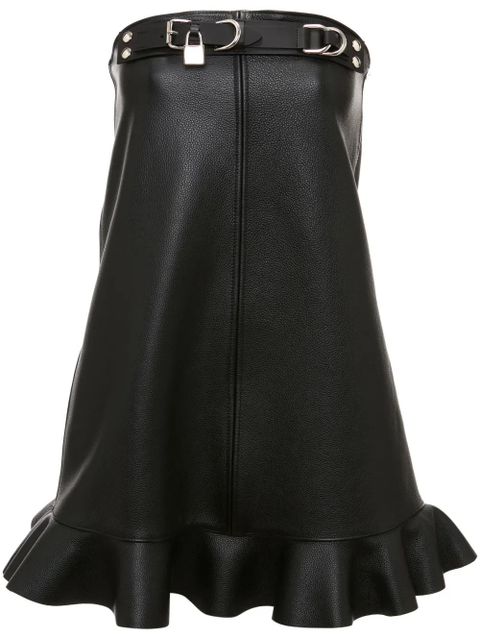 JW Anderson padlock-embellished ruffled leather minidress - Black - zdjęcie produktu nr 1