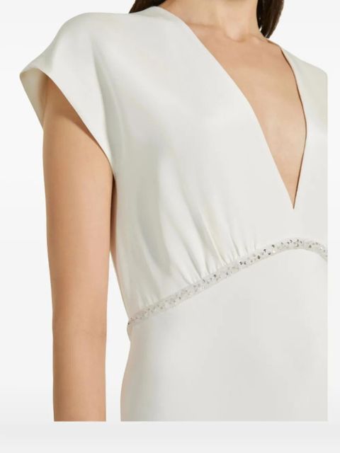 Max Mara Burano V-neck embellished maxi dress - White - zdjęcie produktu nr 1