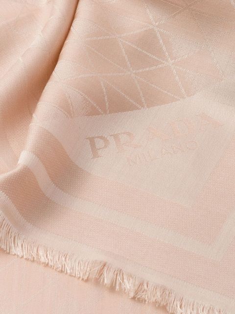 Prada logo-jacquard silk scarf - Pink - zdjęcie produktu nr 2