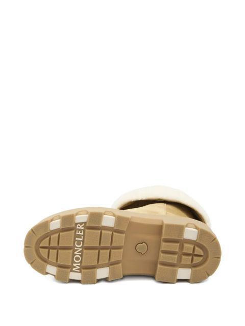 Moncler Aurea shearling logo patch boots - Neutrals