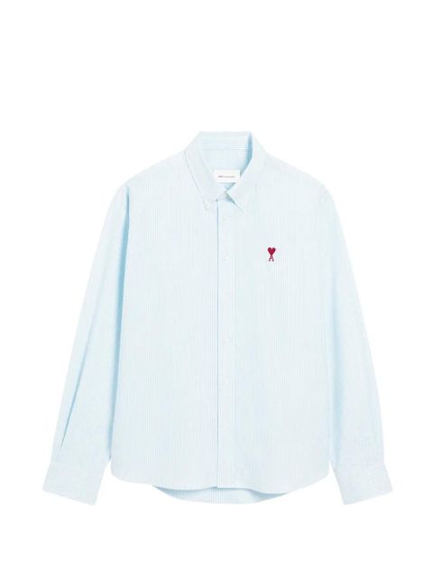 AMI Paris Ami De Coeur button-down cotton shirt - Blue - zdjęcie produktu nr 1