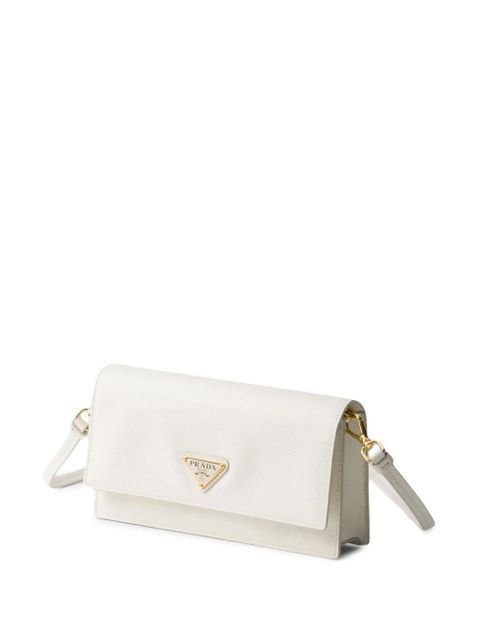 Prada triangle-logo leather mini bag - White