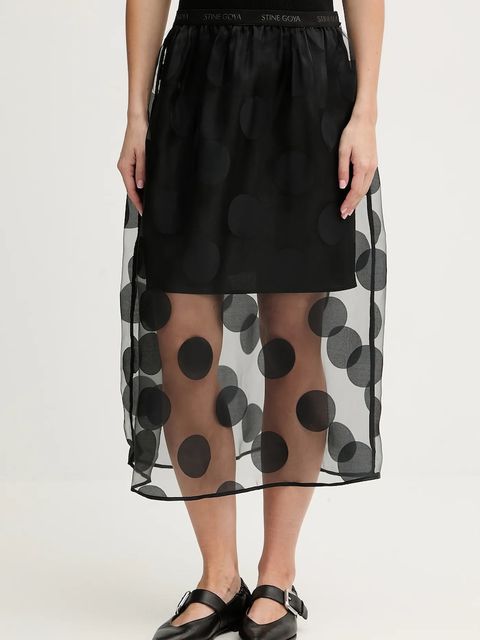 Stine Goya spódnica kolor czarny midi rozkloszowana SG-PS26-SK023-2460 - zdjęcie produktu nr 1