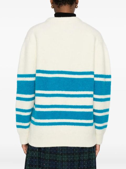 Maje striped crew-neck sweater - Neutrals