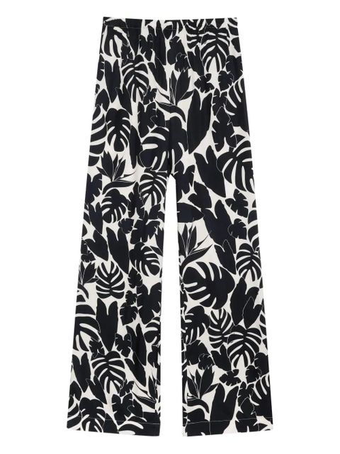 ANINE BING Elain leaf-print trousers - Black - zdjęcie produktu nr 1