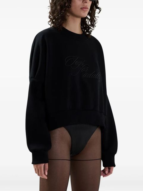 GCDS logo-embroidered sweatshirt - Black