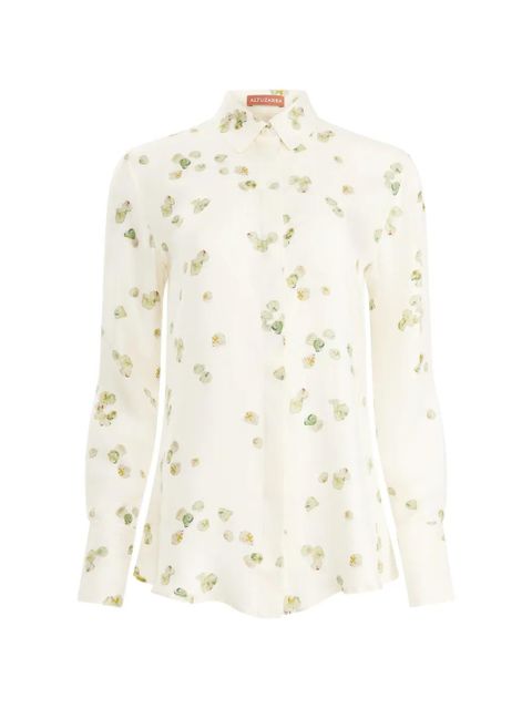 Altuzarra petal-print silk shirt - Neutrals - zdjęcie produktu nr 1