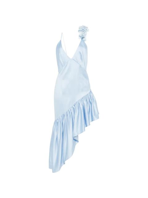 SANDRO Laurine ruffled floral midi dress - Blue - zdjęcie produktu nr 1